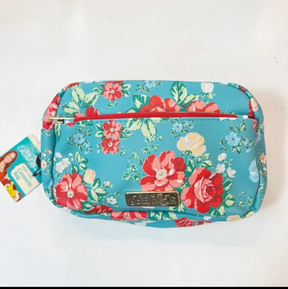 Pioneer Woman Cosmetic Bag Vintage Floral with 2 Zippers
